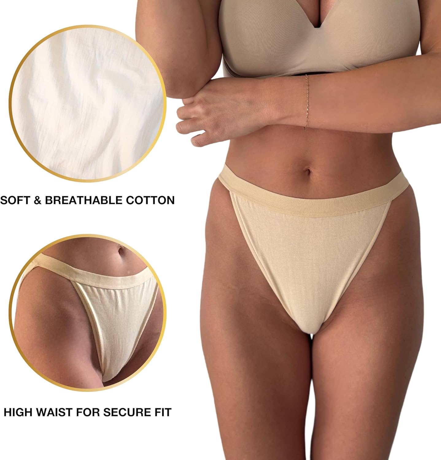 High Waisted Cotton Briefs (5 Pack)