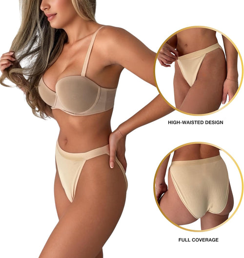 High Waisted Cotton Briefs (5 Pack)